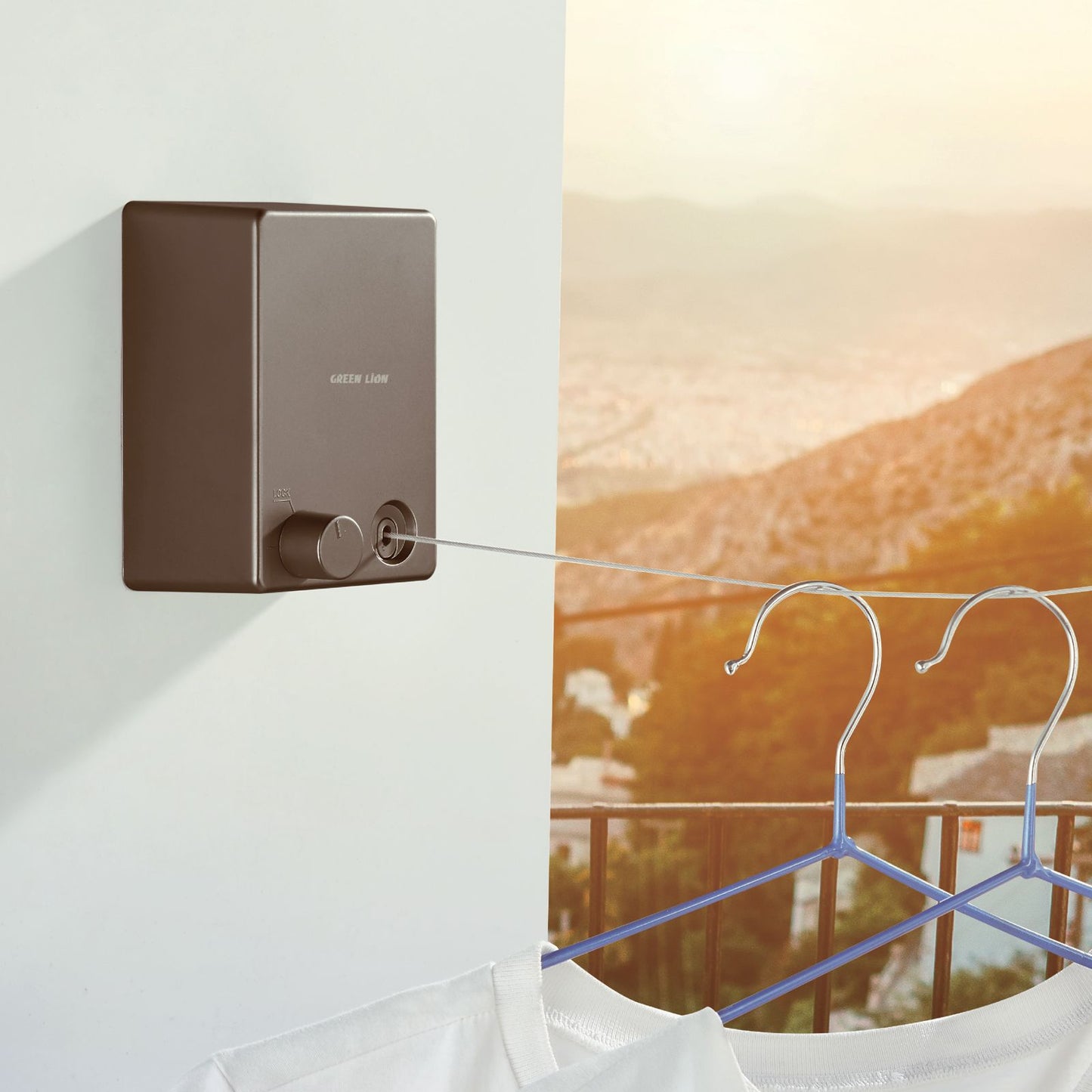 حبل غسيل جرين لايون داخلي وخارجي - اسود | Green Lion Indoor & Outdoor Clothesline - Black.