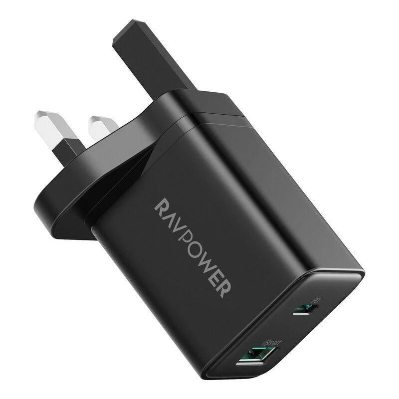 شاحن بقدرة 30 واط بمنفذين من راف باور - RAVPower PD 30W Wall Charger 2-Port