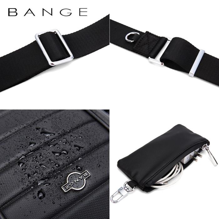 حقيبة كتف بانجي YD252 الرجالية للاعمال - اسود | BANGE YD252 Sling Shoulder Messenger Bag for Men – Black