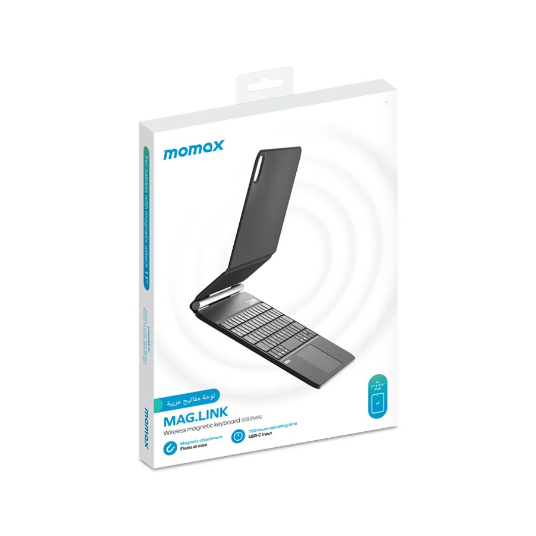 Momax MAG.LINK Wireless Magnetic Keyboard for Tablets & iPads - لوحة مفاتيح موماكس ماج لنك لاسلكية مغناطيسية للاجهزة اللوحية والايباد