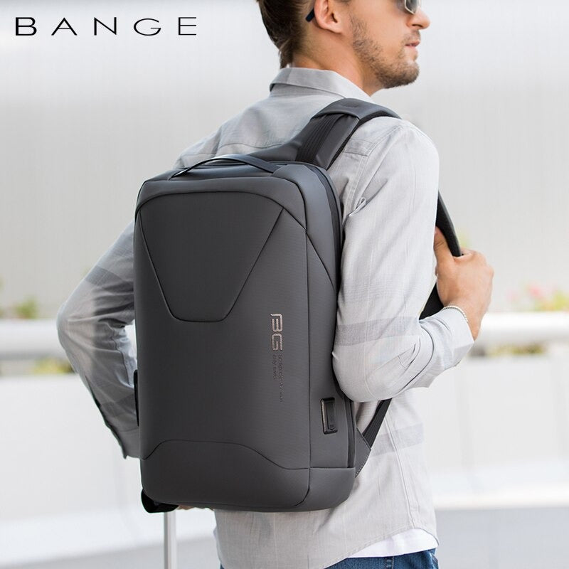 حقيبة ظهر بانجي BG-22188 بريميوم مضادة للسرقة مع منفذ يو اس بي | BANGE BG-22188 Premium Anti-Theft Backpack with USB Port