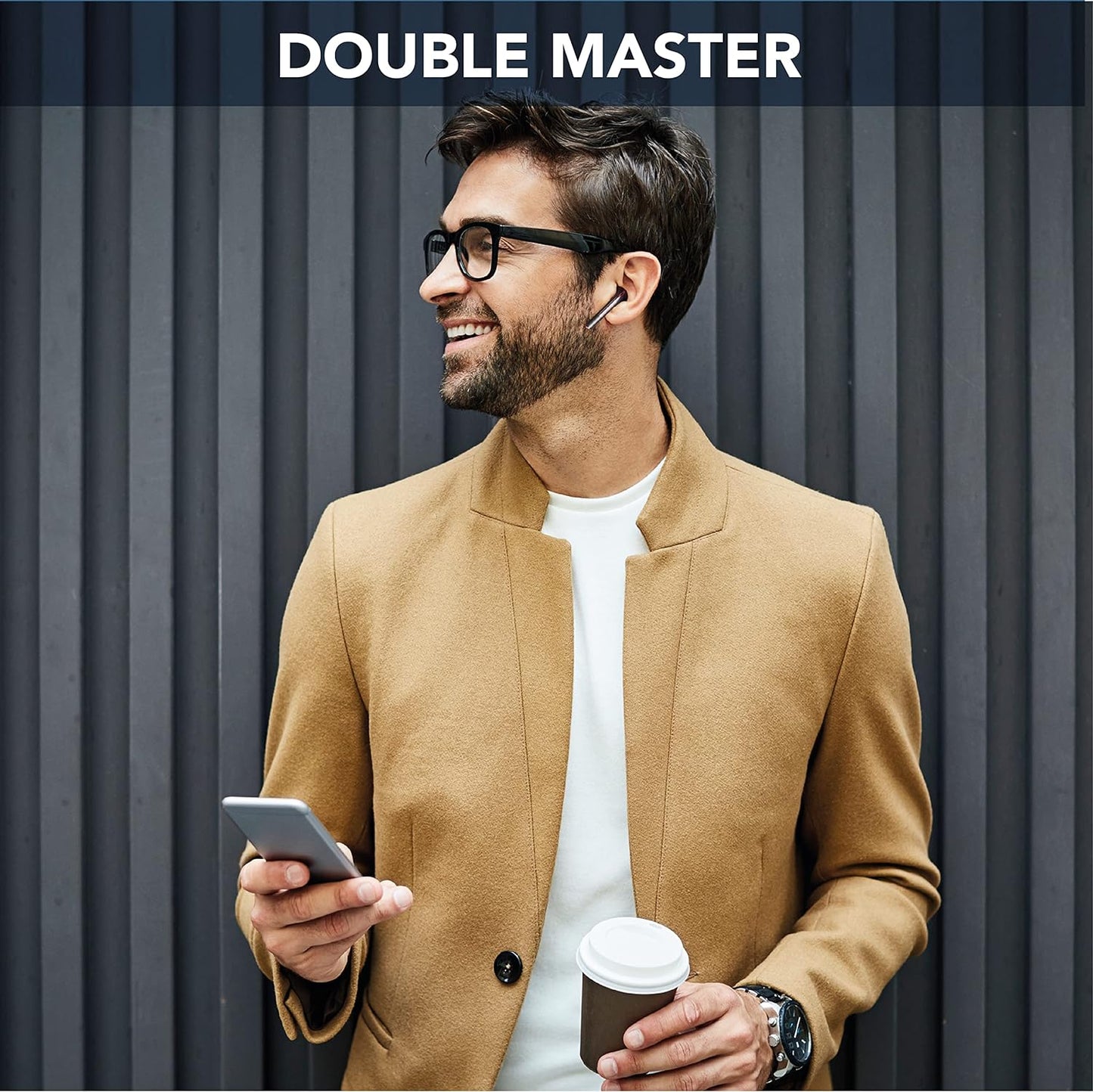 Cellularline Bluetooth 5.0 HiFi Stereo Headphones with Charging Case - سماعات رأس ستيريو بلوتوث 5.0 هاي في مع علبة شحن من سليولارلاين