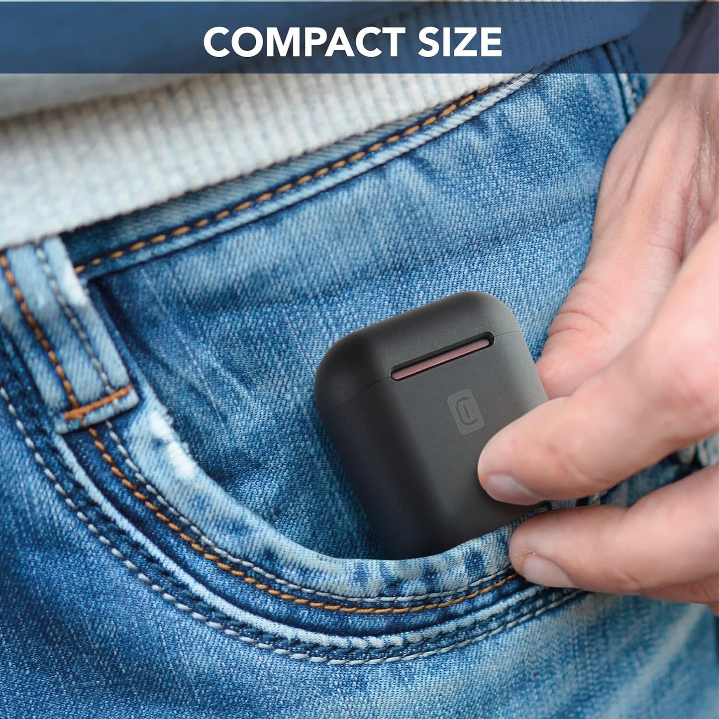 Cellularline Bluetooth 5.0 HiFi Stereo Headphones with Charging Case - سماعات رأس ستيريو بلوتوث 5.0 هاي في مع علبة شحن من سليولارلاين