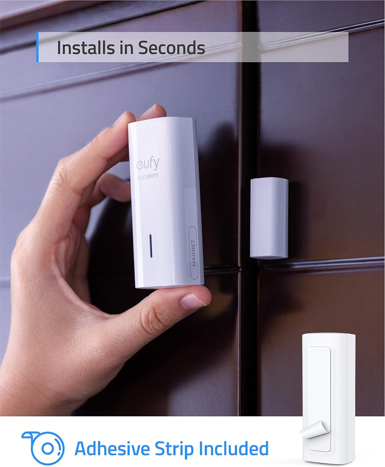 Anker Security Cameras & Home Unit Accessories for CCTV Camera Sensor Unit Indoor -يوفي مستشعر دخول الامن يكتشف الأبواب والنوافذ المفتوحة والمغلقة ويرسل التنبيهات وصفارة الانذار من أنكر