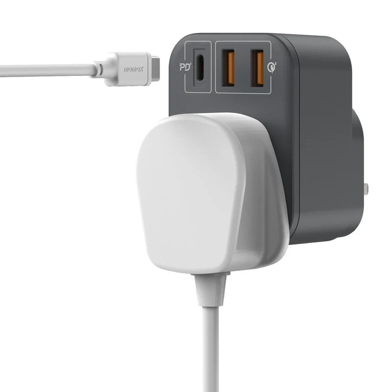 Momax ONEPLUG Extension Socket with USB ports - مقبس تمديد Momax ONEPLUG مع منافذ USB – وصلة كهربائية ذكية متعددة الاستخدام للشحن والطاقة
