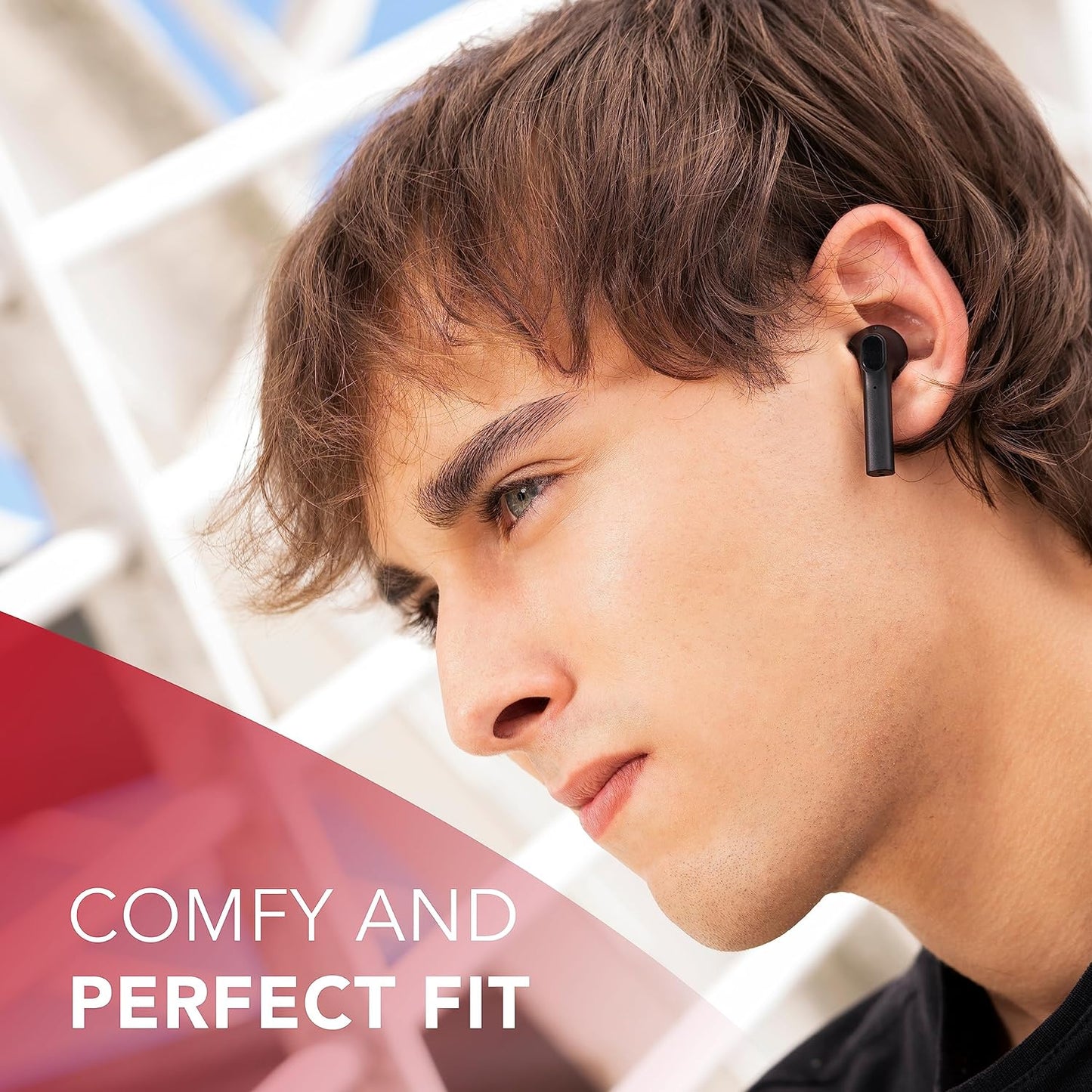 Cellularline Music Sound TWS Capsule Bluetooth Headphones with Charging Case - صوت الموسيقى كبسولة توايس سماعات بلوتوث مع علبة شحن من سليولارلاين