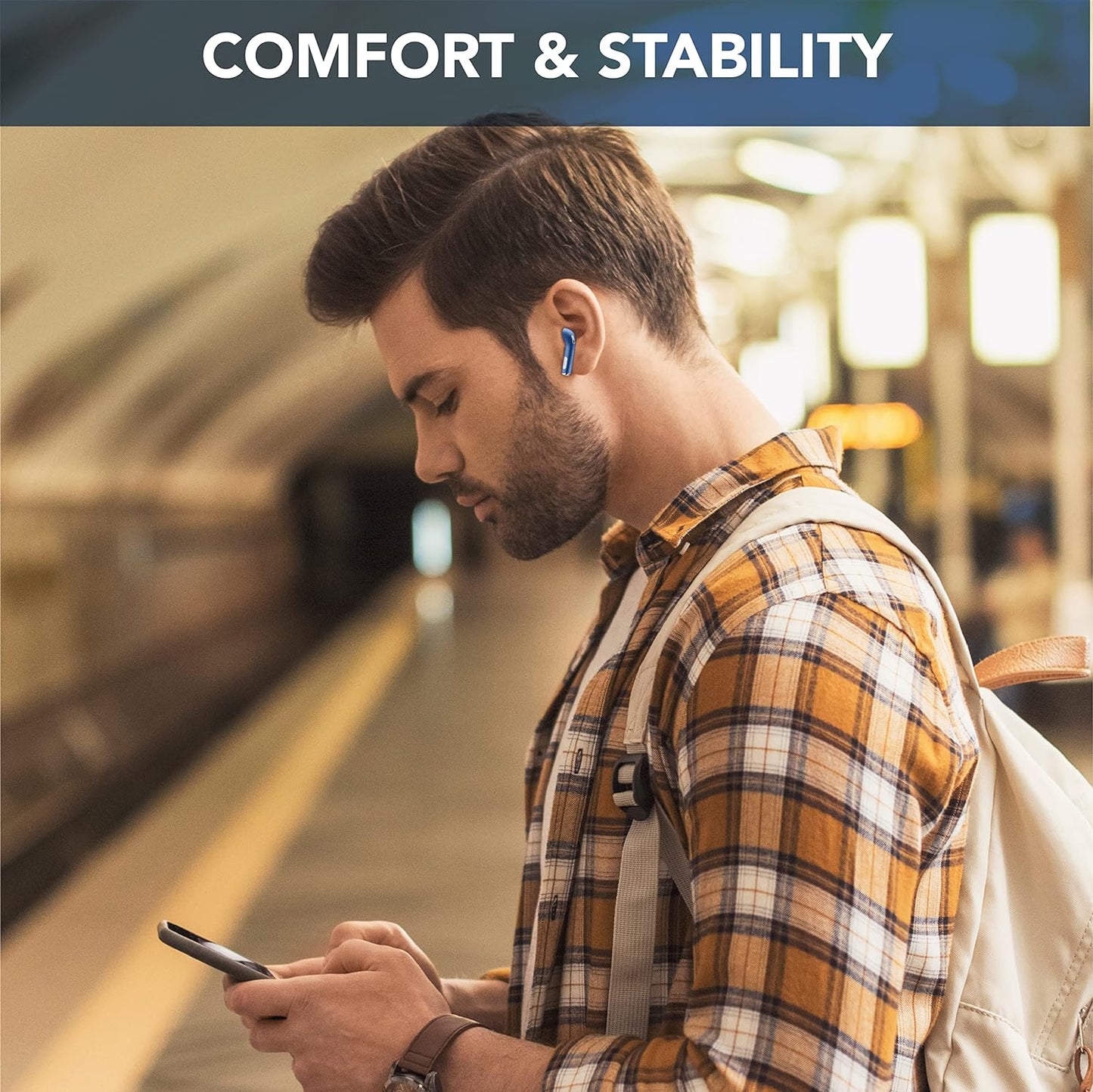 Cellularline CRYSTAL TWS Bluetooth 5.0 Wireless In-Ear Earphones with Charging Case Environment Noise Cancelling - كريستال سماعات أذن بلوتوث مزودة بتقنية إلغاء الضوضاء البيئية من سليولارلاين