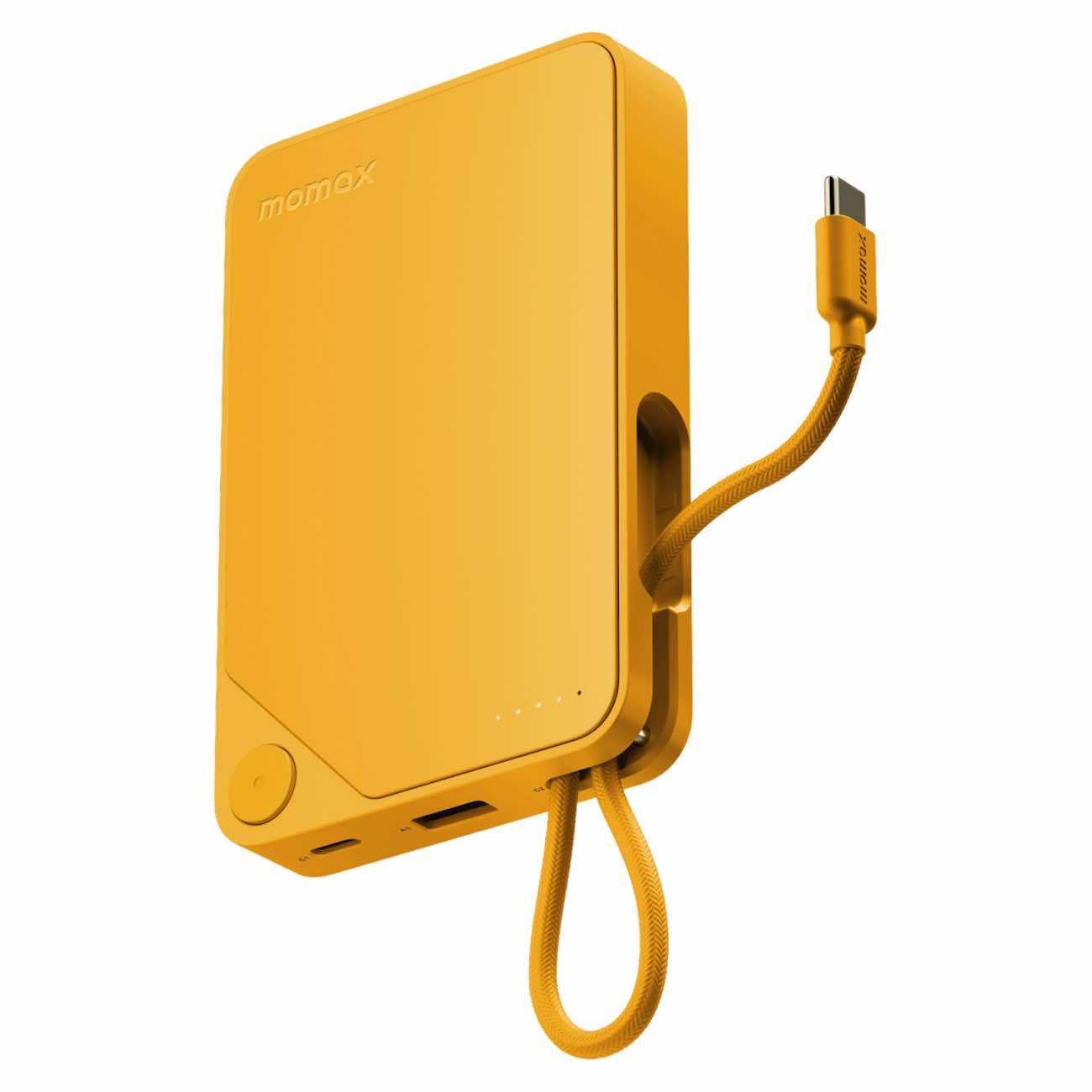 Momax Power X 10000mAh Battery Pack with Built-in USB-C Cable - باور بانك موماكس بور اكس بسعة 10000 مللي امبير مع كيبل USB-C مدمج يدعم الشحن السريع