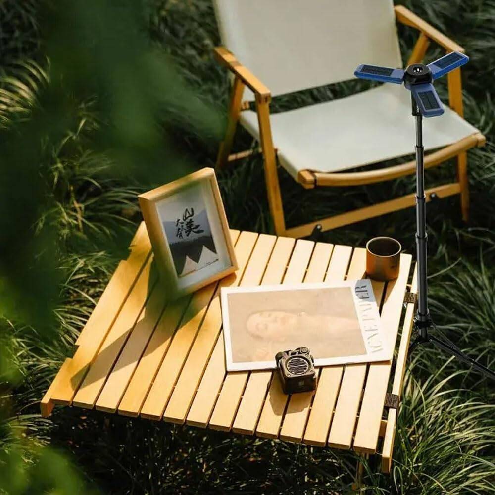 باورولوجي لمبة تخييم قابلة للطي, شحن بالطاقة الشمسية مع حامل ثلاثي القوائم مقاومة للماء - ازرق | Powerology Camping Solar Foldable Tripod LED Light IPX4  - Blue