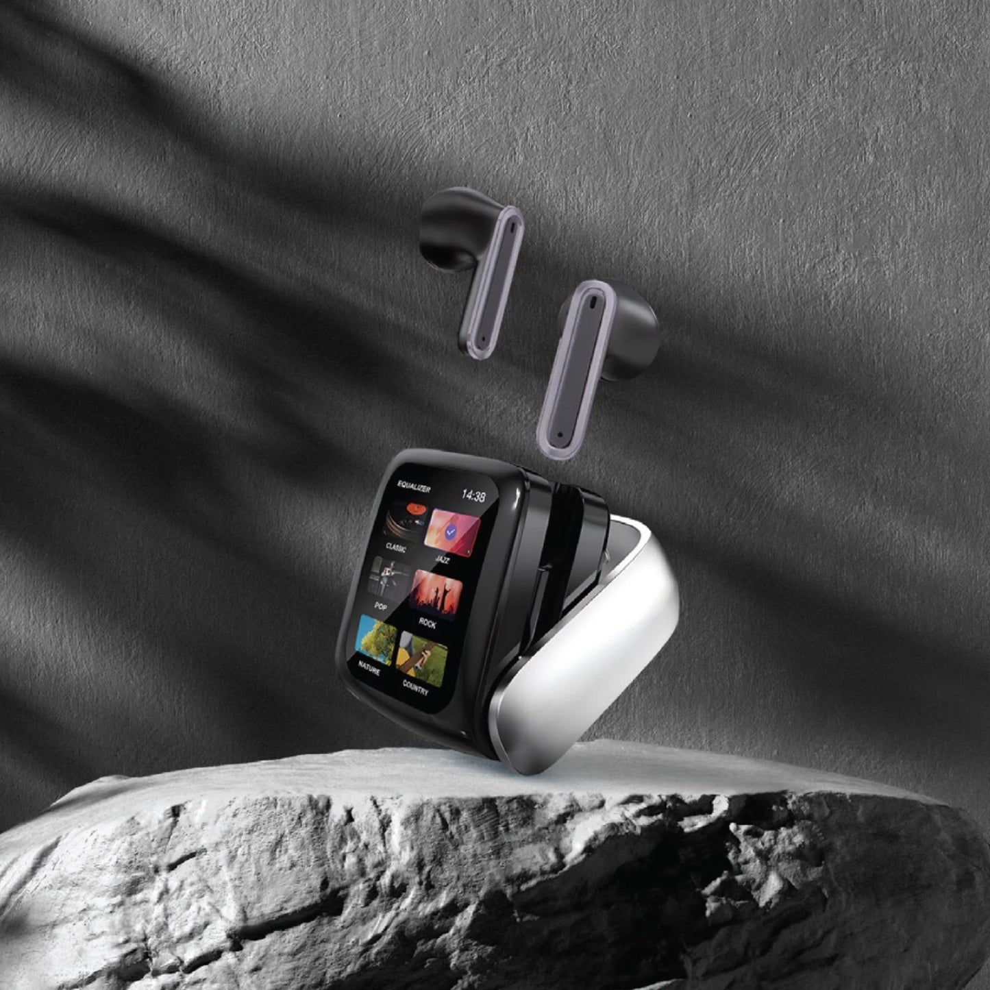 سماعات جرين لايون بشاشة عرض ذكية - اسود | Green Lion Smart Display Earbuds - Black