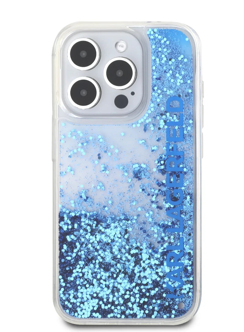 Karl Lagerfeld Liquid Glitter Gradient Hard Case for iPhone 16 Pro Max | غطاء كارل لاغرفيلد بلمعة سائلة وتدرج لوني لهاتف ايفون 16 برو ماكس