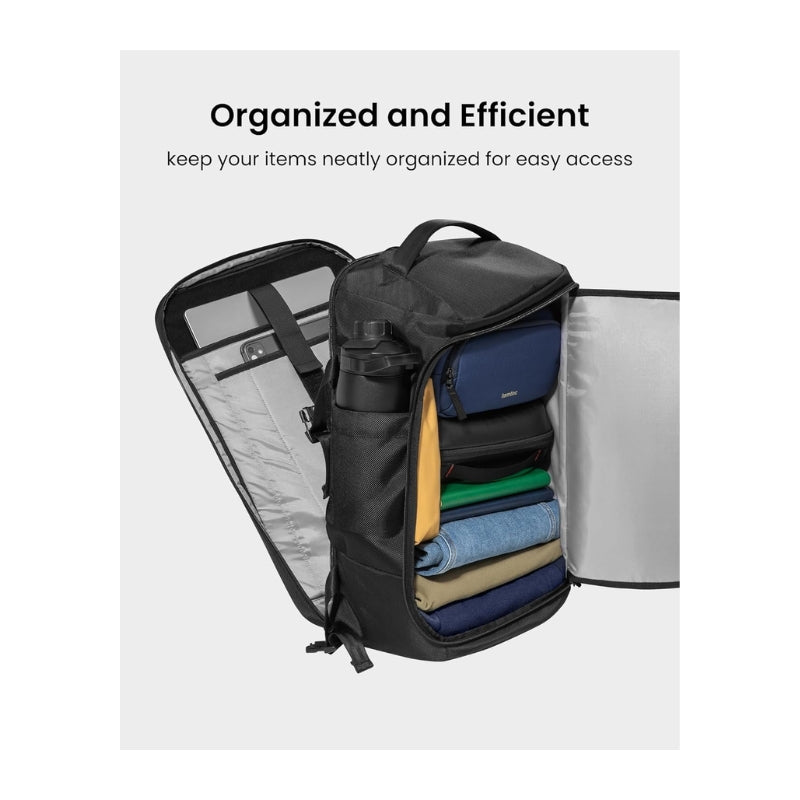 حقيبة ظهر توم توك نافيغيتور T67 للابتوب بحجم 17 انش, وبسعة 38 لتر - اسود | tomtoc Navigator-T67 Travel Laptop Backpack 17 Inch / 38L Black