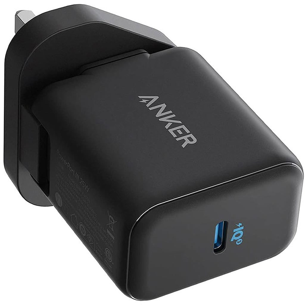 Anker Wall Charger 25W Compact Fast Charger with US - شاحن جداري سريع مدمج بقوة 25 واط