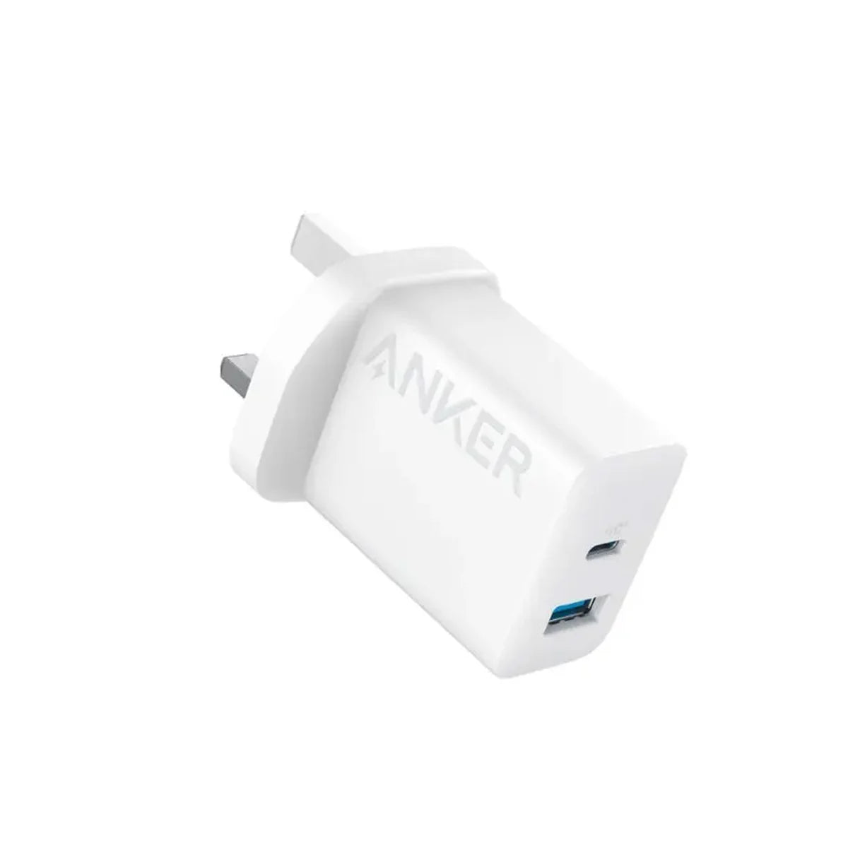 Anker 312 Fast Charger 20W – Dual Port USB-C & USB-A Charger - شاحن انكر 312 يدعم شحن سريع 20 واط, بمنفذين USB-C و USB-A