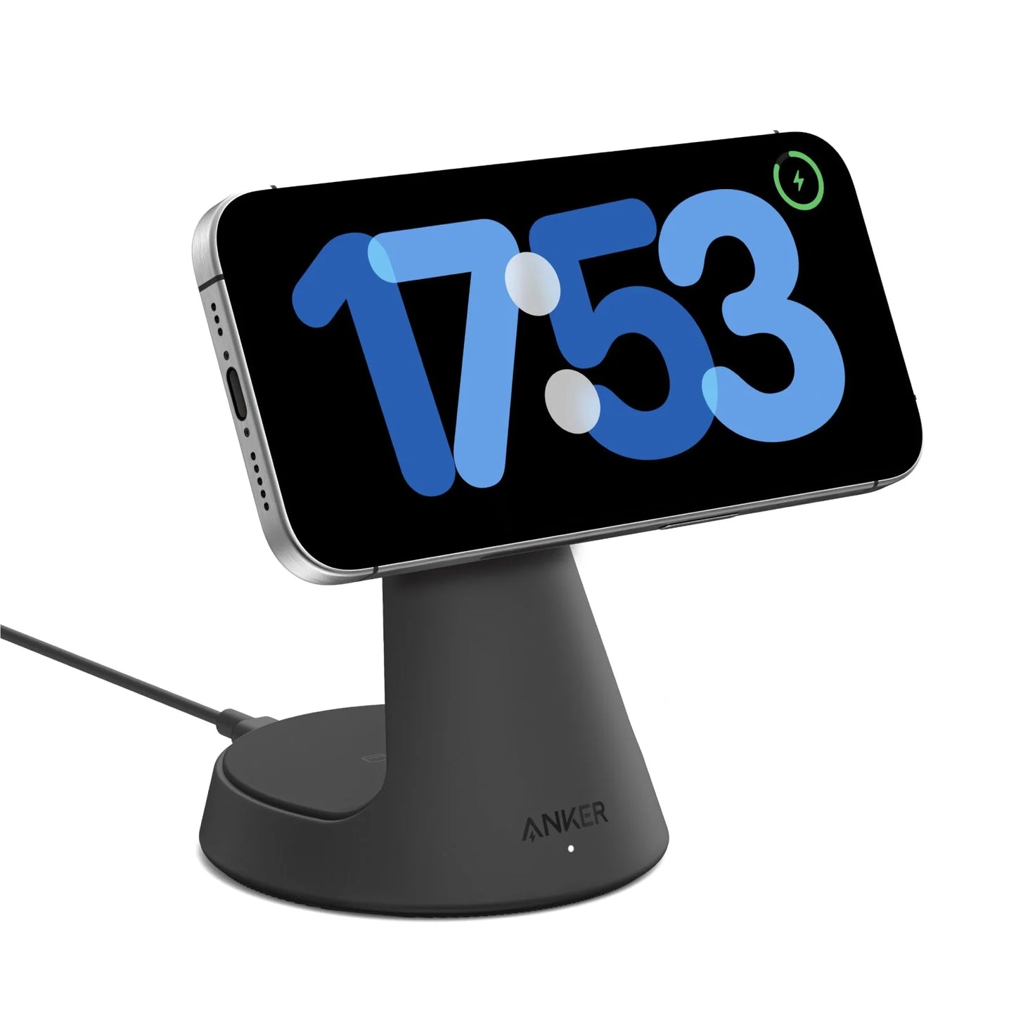 شاحن انكر ماج جو اللاسلكي 2 في 1, قاعدة شحن مغناطيسية بقدرة 15 واط للايفون | Anker MagGo Wireless Charger (2-in-1 Dock Stand), 15W Qi2 Fast Wireless Charging For iPhone