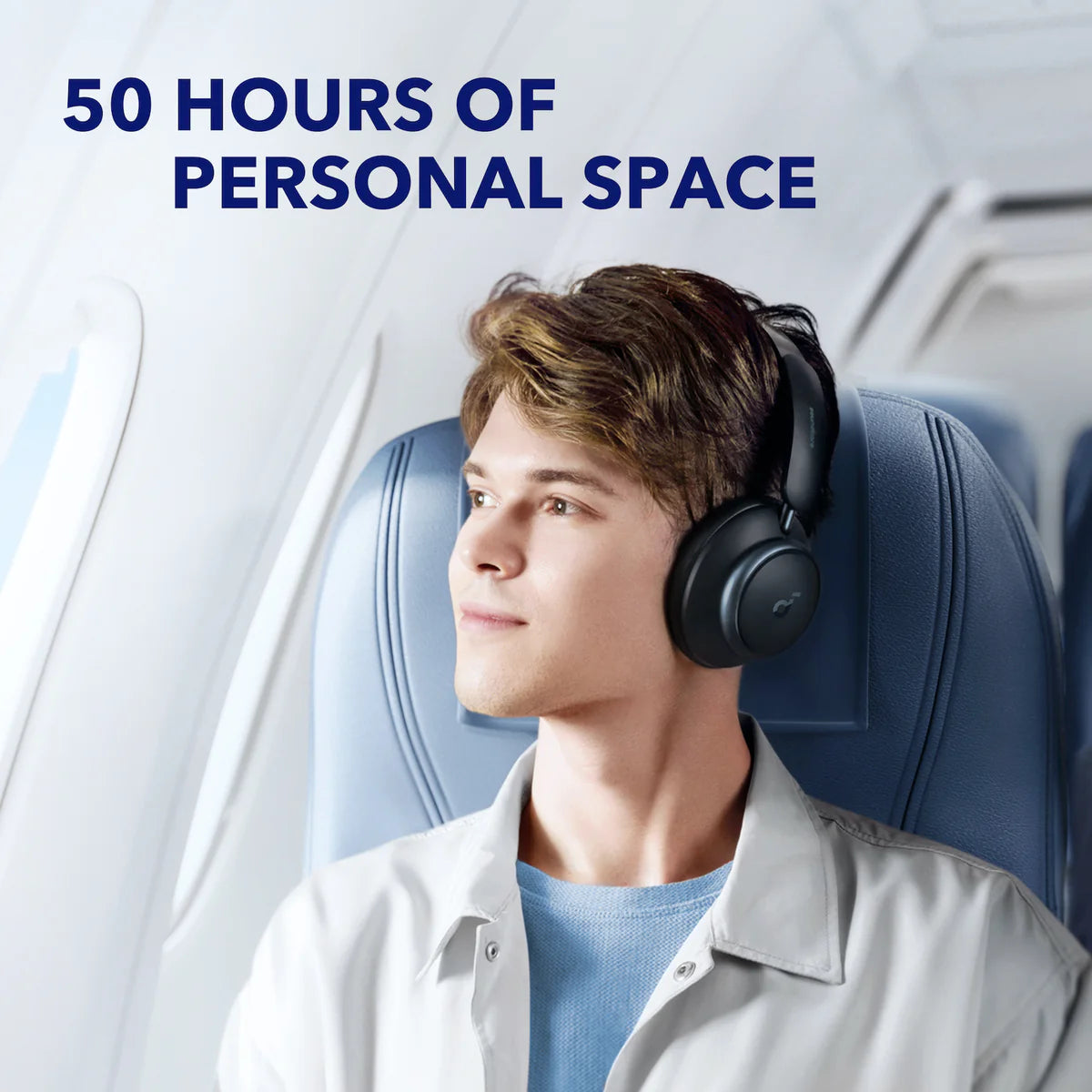 Anker Space Q45 Long-Lasting Noise Cancelling Headphones - ساوند كور سماعات راس سبيس من انكر بخاصية الغاء الضوضاء النشطة