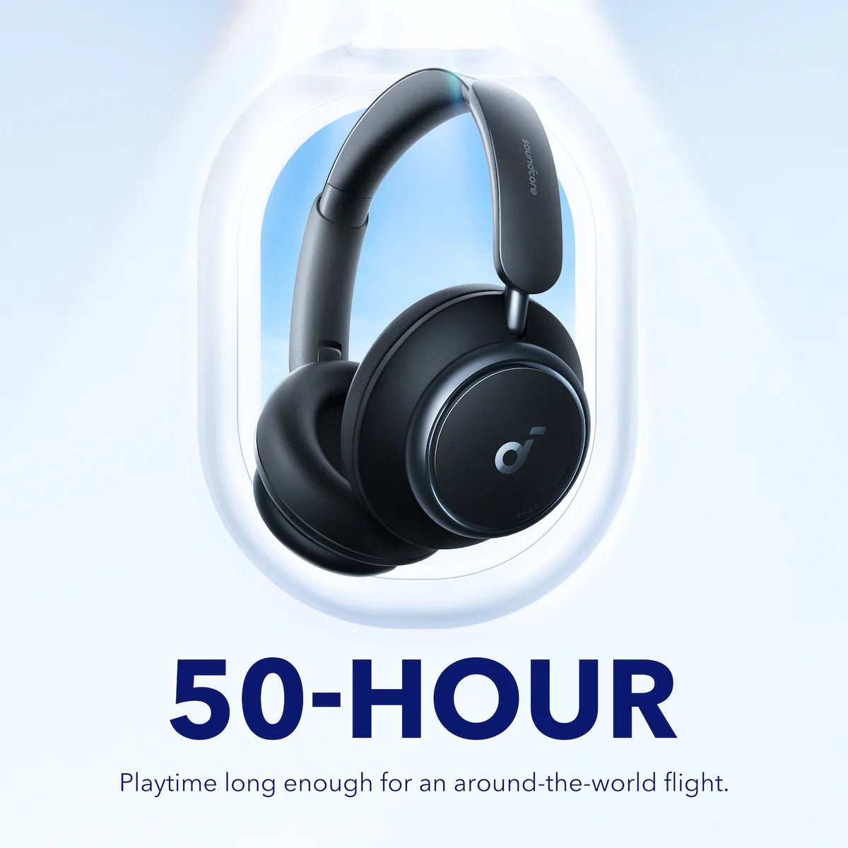 Anker Space Q45 Long-Lasting Noise Cancelling Headphones - ساوند كور سماعات راس سبيس من انكر بخاصية الغاء الضوضاء النشطة