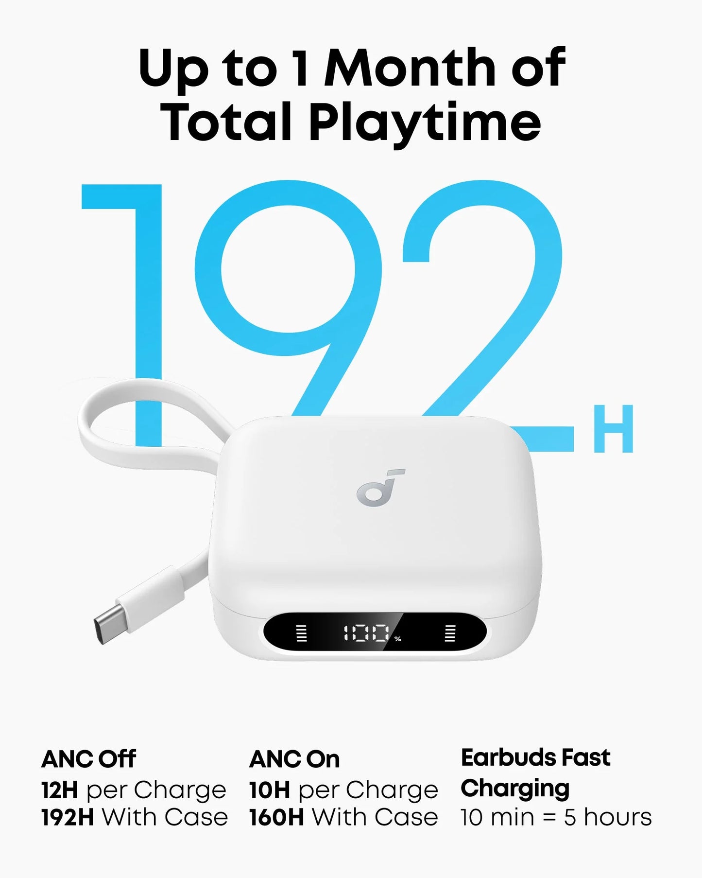 سماعات انكر P41i اللاسلكية مع شاحن هاتف محمول مدمج | P41i Wireless Earbuds with Built-in Portable Phone Charger