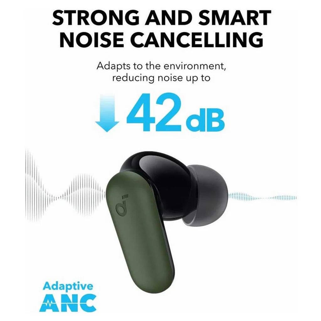 سماعات انكر ساوندكور R50i NC اللاسلكية, ميزة عزل الضوضاء, تشغيل حتى 45 ساعة | Anker Soundcore R50i NC, Adaptive Noise Cancelling True Wireless Earbuds, 45H Playtime