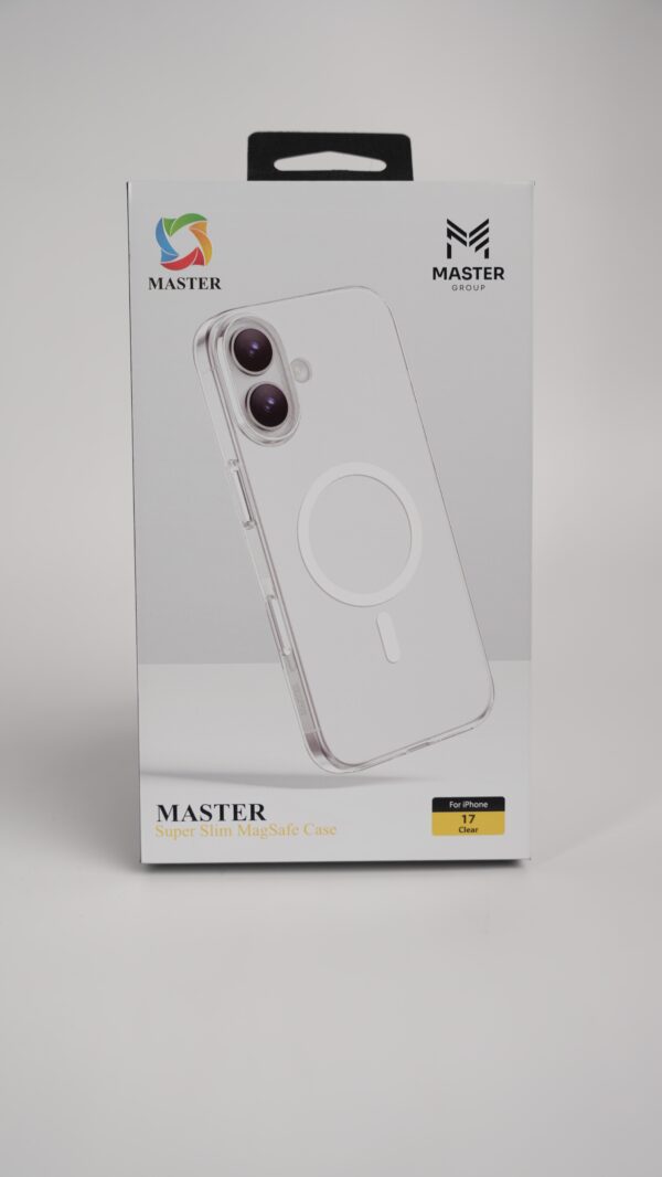 كفر ماستر فائق النحافة مع خاصية ماج سيف لهاتف ايفون 17 / 17 برو / 17 برو ماكس - شفاف | Master Super Slim MagSafe Case For iPhone 17 / 17 Pro / 17 Pro Max - Clear