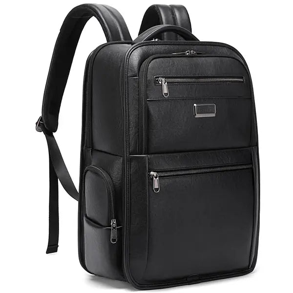 حقيبة ظهر بانجي جلد اصلي للكاميرا مع سحاب YKK ومقاومة للماء - اسود | Bange Genuine Leather Camera Backpack: YKK Zipper, Splash Proof, Premium Quality Men's Bag – Black