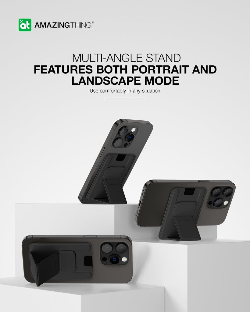 حافظة البطاقات المغناطيسية اميزنك ثنك سمووثي برو ماغ مع ستاند متعدد الزوايا | AMAZINGTHING Smoothie Pro Mag Magnetic Card Wallet Holder – Multi-Angle Stand