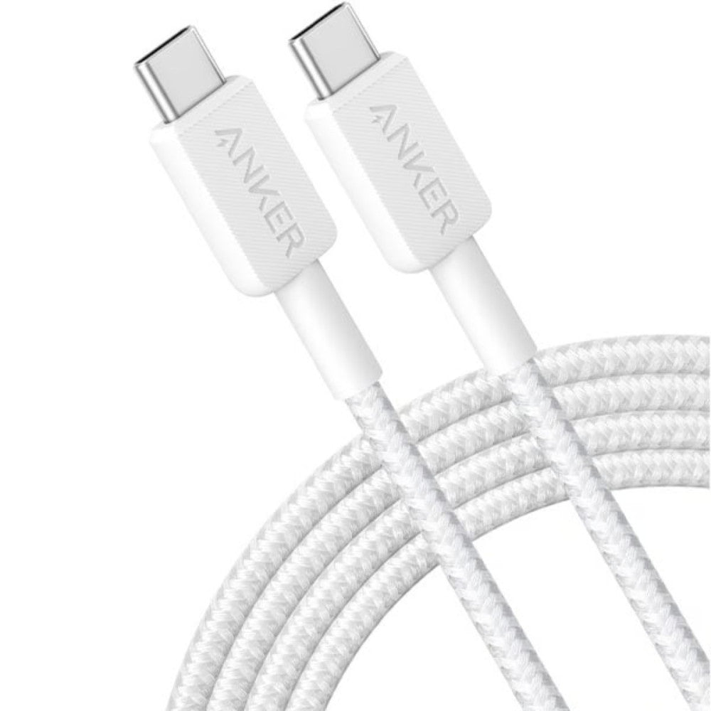 كيبل انكر USB-C الى USB-C بطول 1م, قدرة شحن 240 واط, مضفر | Anker USB-C to USB-C Cable 3 ft | 240W Braided Fast Charging Cable