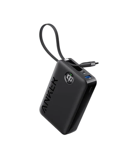 باور بانك أنكر 335 بسعة 20,000 مللي أمبير وبقدرة شحن 22.5 واط مع كيبل تايب سي مدمج | Anker 335 Power Bank 20,000mAh with Built-in USB-C