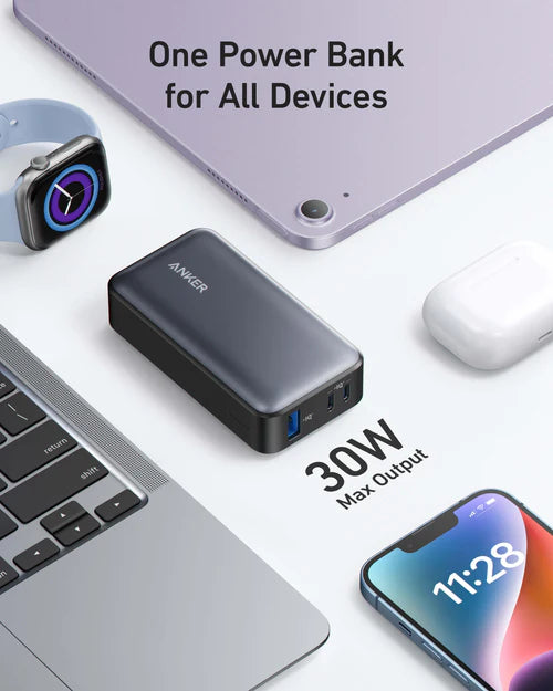 Anker 533 Power Bank PowerCore 30W 10000 PD - باور بانك 533 بقدرة 30 واط بسعة 10000 ميلي امبير
