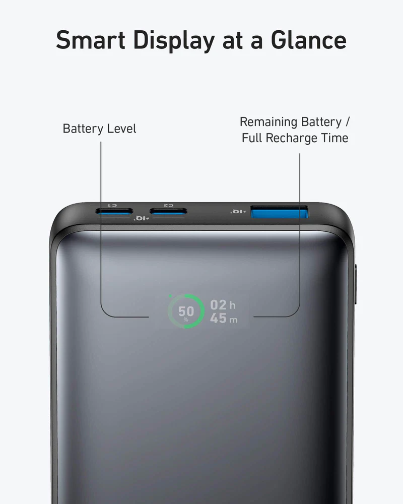 Anker 533 Power Bank PowerCore 25W 10000mAh PD - باور بانك من انكر بقدرة 25 واط بسعة 10000ميلي أمبير