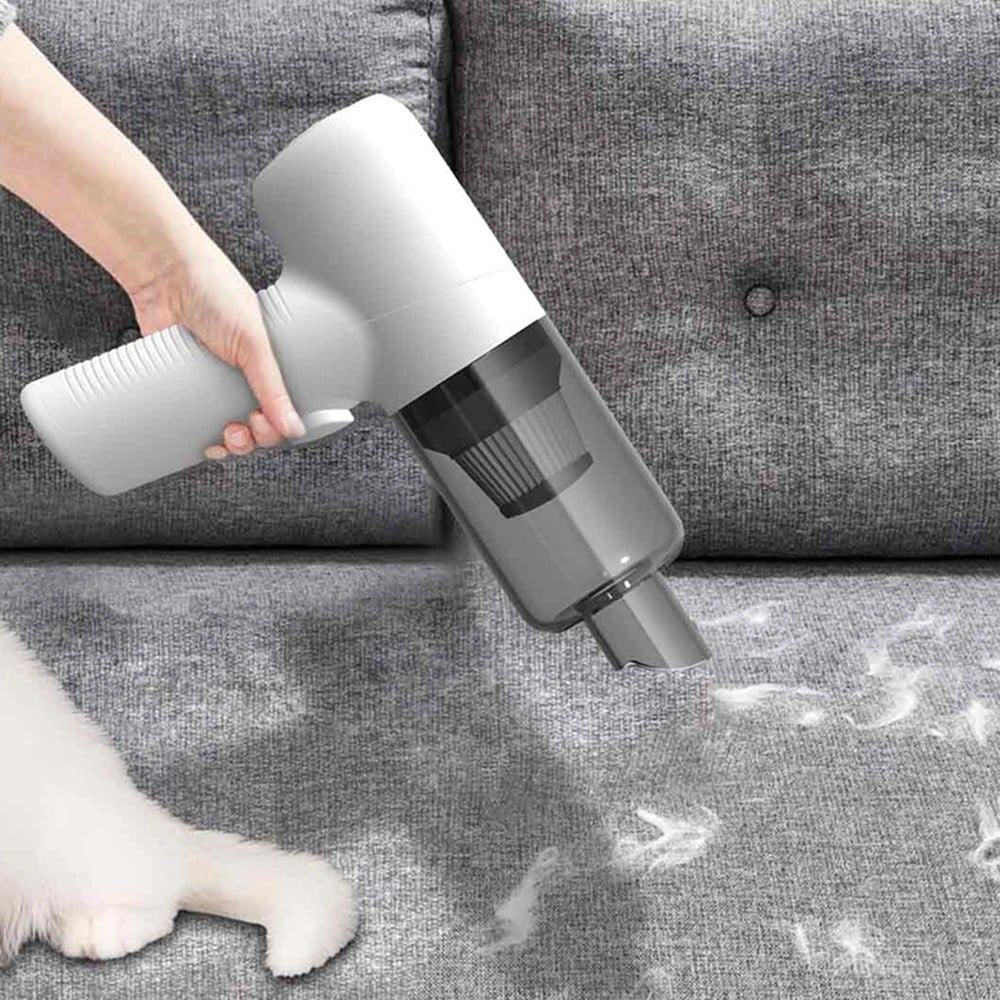 مكنسة محمولة لاسلكية صغيرة بقدرة 50 واط وسعة 120 مل - ابيض | Porodo Blue Portable Cordless Mini Vacuum Cleaner 50W 120mL - White