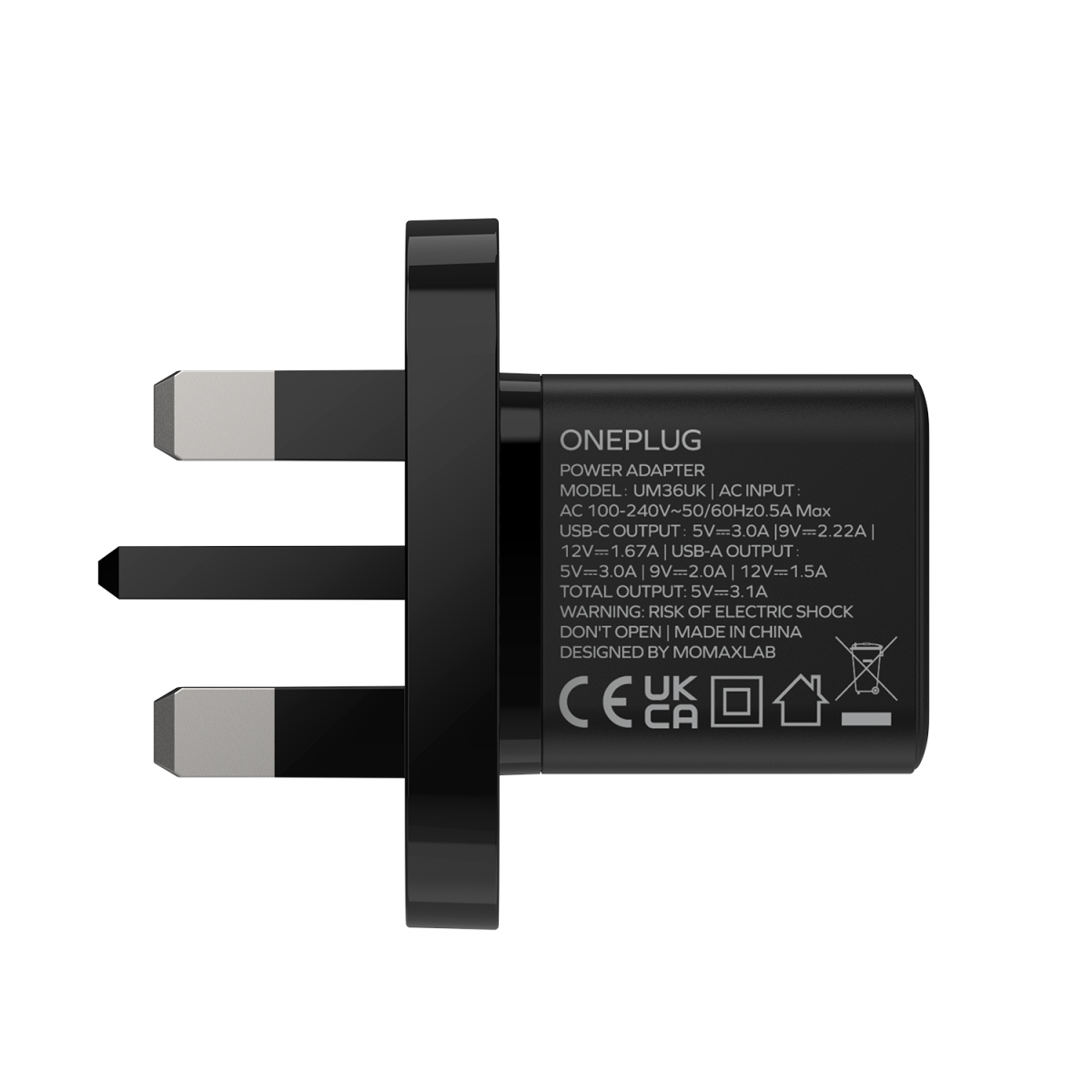 Momax One Plug 20W 2-Port Mini Charger UK - شاحن جداري بمنفذين يو اس بي سي ويو اس بي سي أ بقدرة 20 واط من موماكس