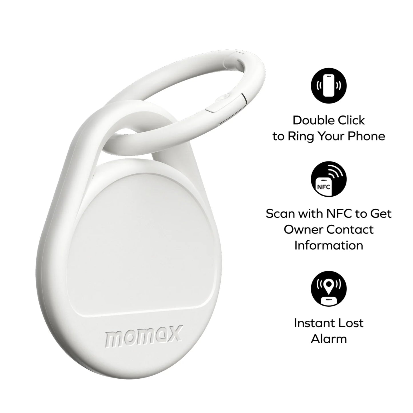 Momax Pinpop Duo Find My Tracker, up to 12 months battery - متعقب موماكس بنبوب ديو, بطارية تدوم حتى 12 شهرا