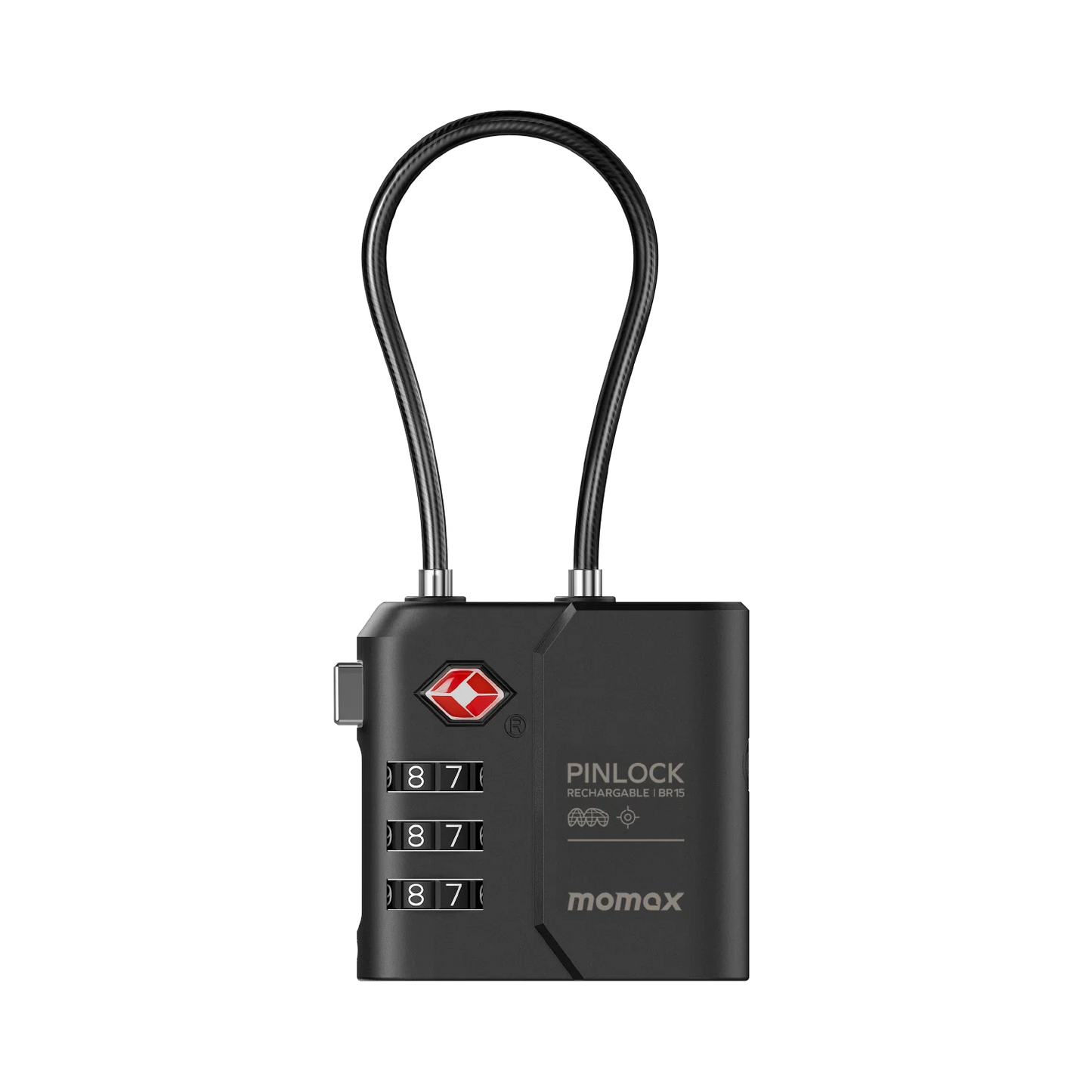 قفل موماكس PinLock الذكي, متوافق مع ابل فايند ماي | Momax PinLock TSA Padlock with Apple Find My Locator