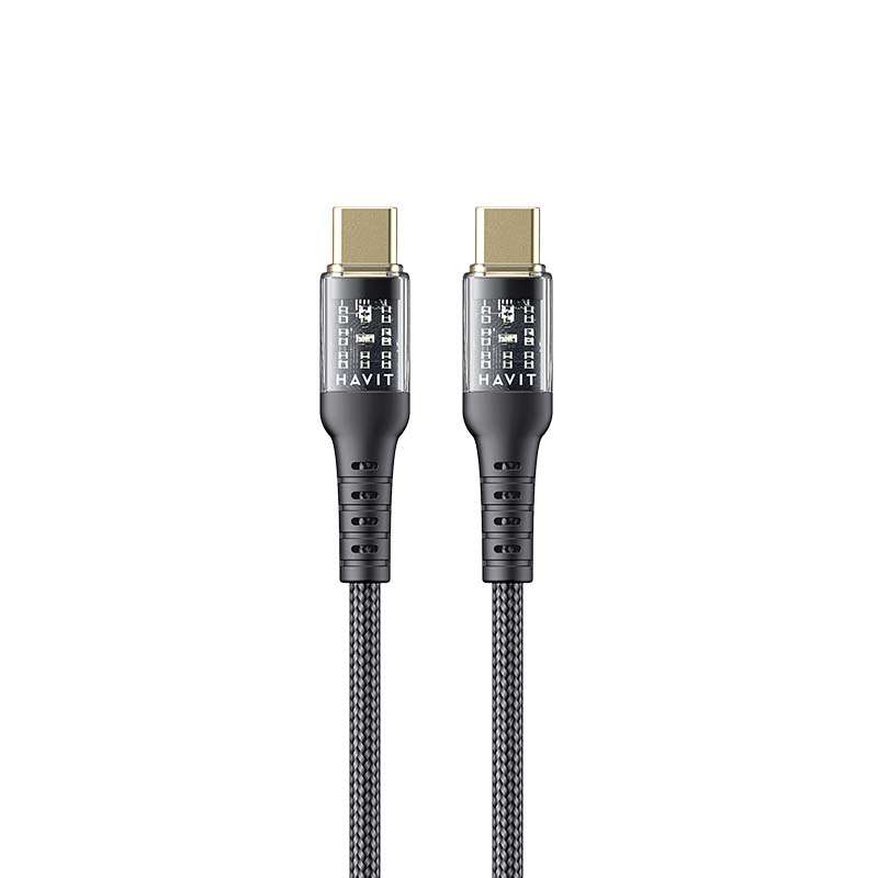 Havit CB6240 1m USB-C to USB-C Cable PD 60W Fast Charging - كيبل تايب سي سريع الشحن بقوة 60واط وطول 1متر من هافيت