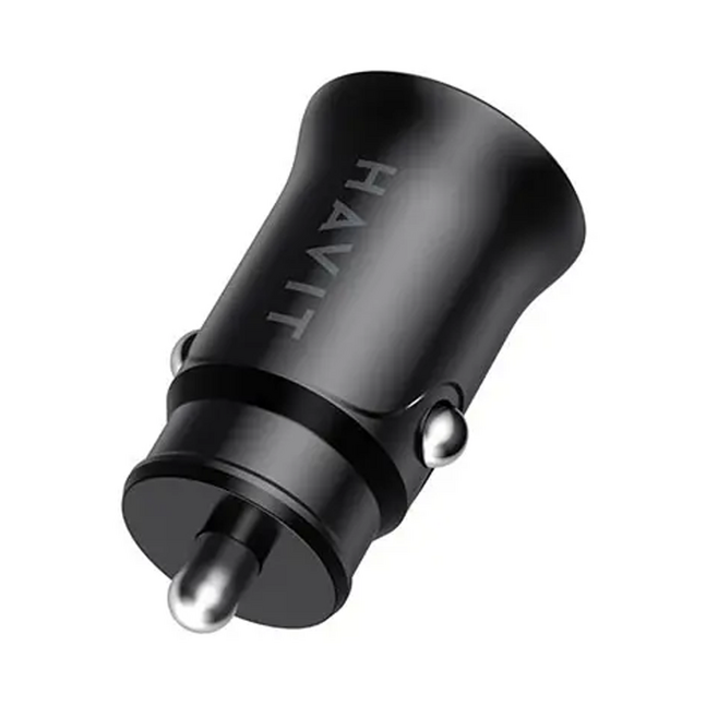 Havit CC2022 PD 20W + QC3.0 Dual USB Car Charger – شاحن سيارة سريع الشحن بمنفذين يو اس بي وبقوة 20واط من هافيت