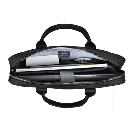حقيبة لابتوب ويوو هالي لحجم 14 انش مع حزام كتف - اسود | WiWU Hali Laptop Briefcase Bag Handbag with Shoulder Strap 14" – Black