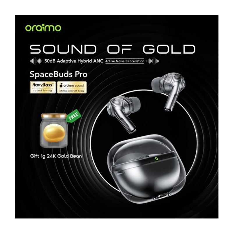 Oraimo SpaceBuds Pro - سماعات أورايمو سبايس بادز برو مع صوت محيطي وتقنية إلغاء الضوضاء