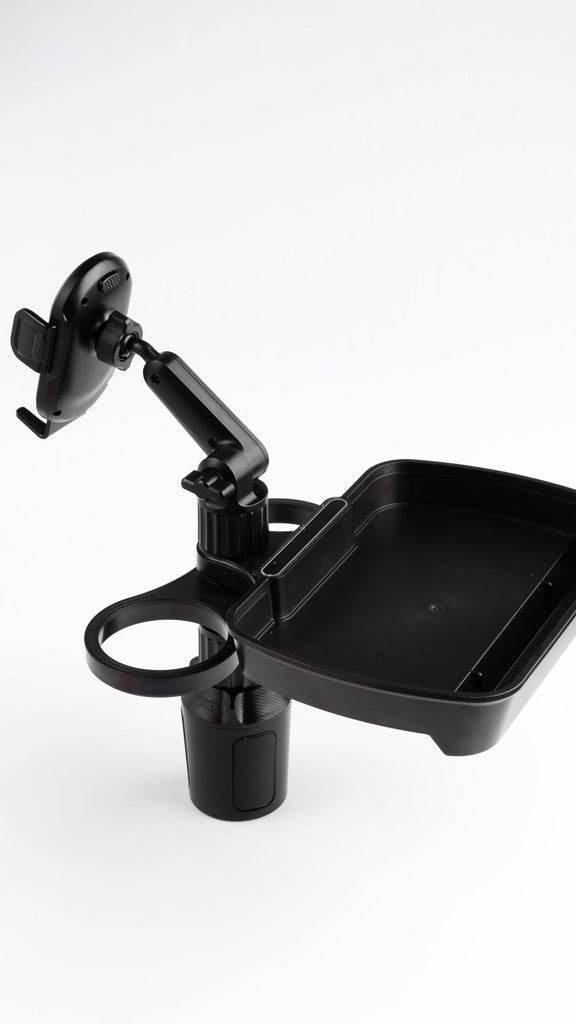 حامل أكواب وطعام للسيارة مع حامل للهاتف متعدد الوظائف من جرين لايون - اسود | Green Lion Multi Functional Cup Holder + Food Tray - Black
