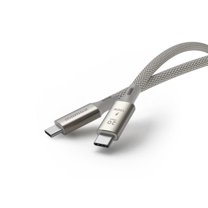 Momax Elite 100W USB‑C to USB‑C Braided Cable, 1 m - كيبل موماكس اليت, USB-C الى USB-C, بقوة 100 واط