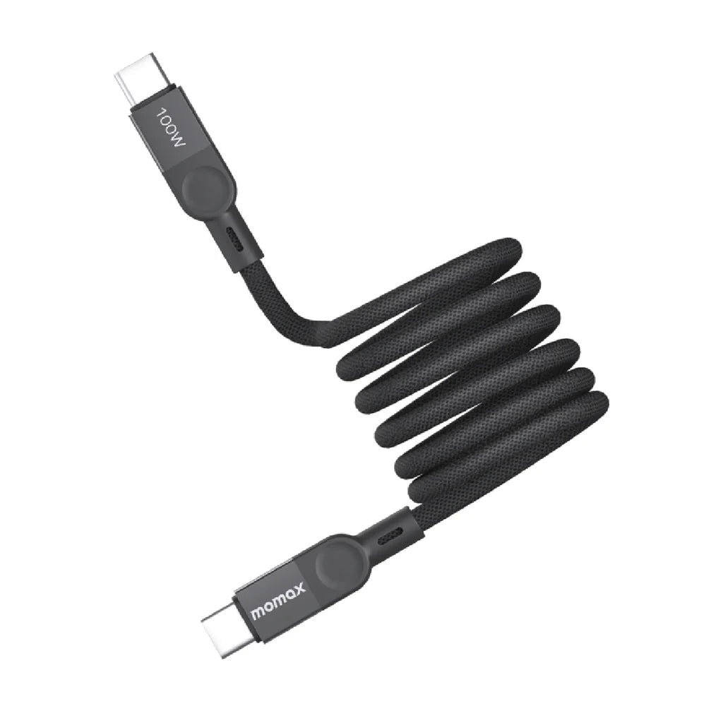 Momax Mag Link 100W Magnetic USB‑C to USB‑C Cable, 1m - كيبل موماكس ماج لنك المغناطيسي, USB-C الى USB-C, شحن سريع 100 واط, طول 1م
