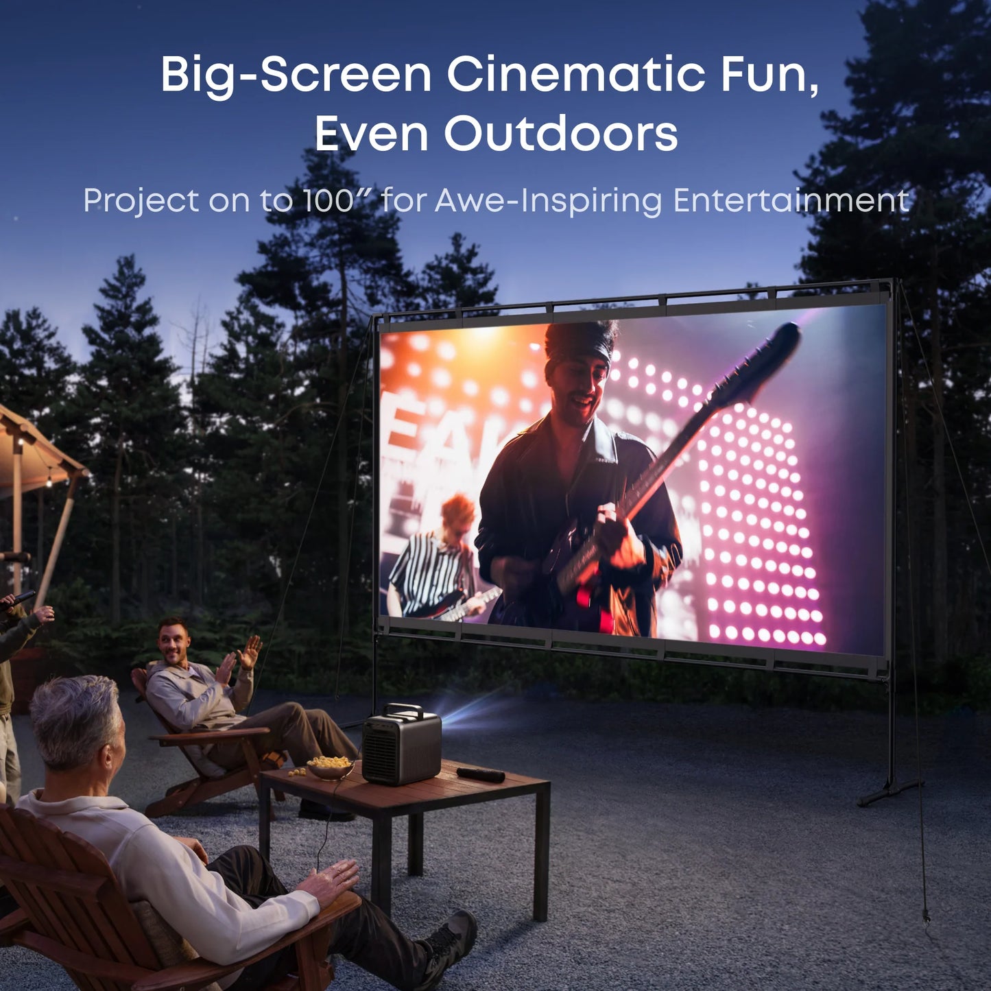 Ekrana Projektorê ya Derveyî ya Anker Nebula 100-Înç bi Standê