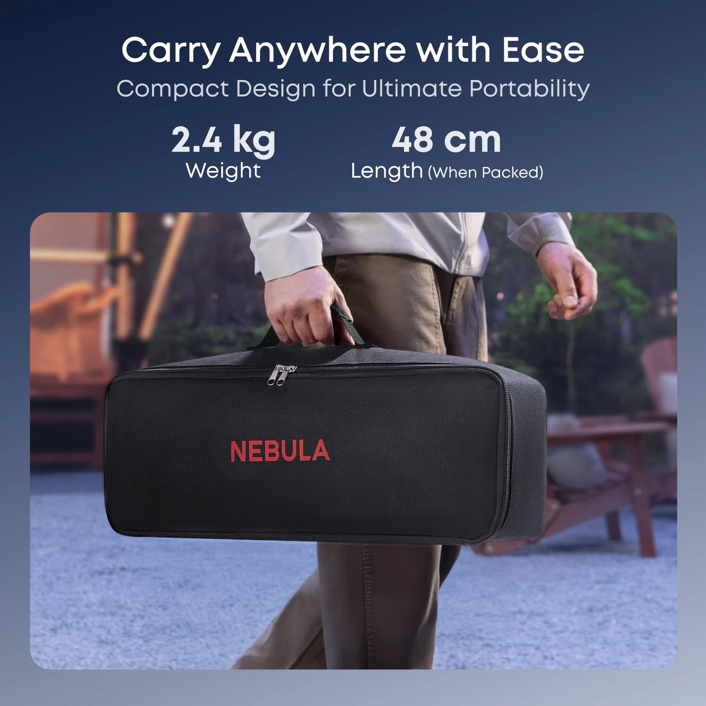 Ekrana Projektorê ya Derveyî ya Anker Nebula 100-Înç bi Standê