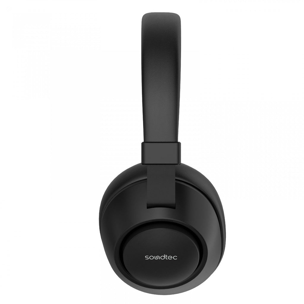 سماعة الرأس اللاسلكية فوق الاذن بورودو ساوندتيك ديب ساوند - اسود | Porodo Soundtec Deep Sound Wireless Over-Ear Headphone - Black.