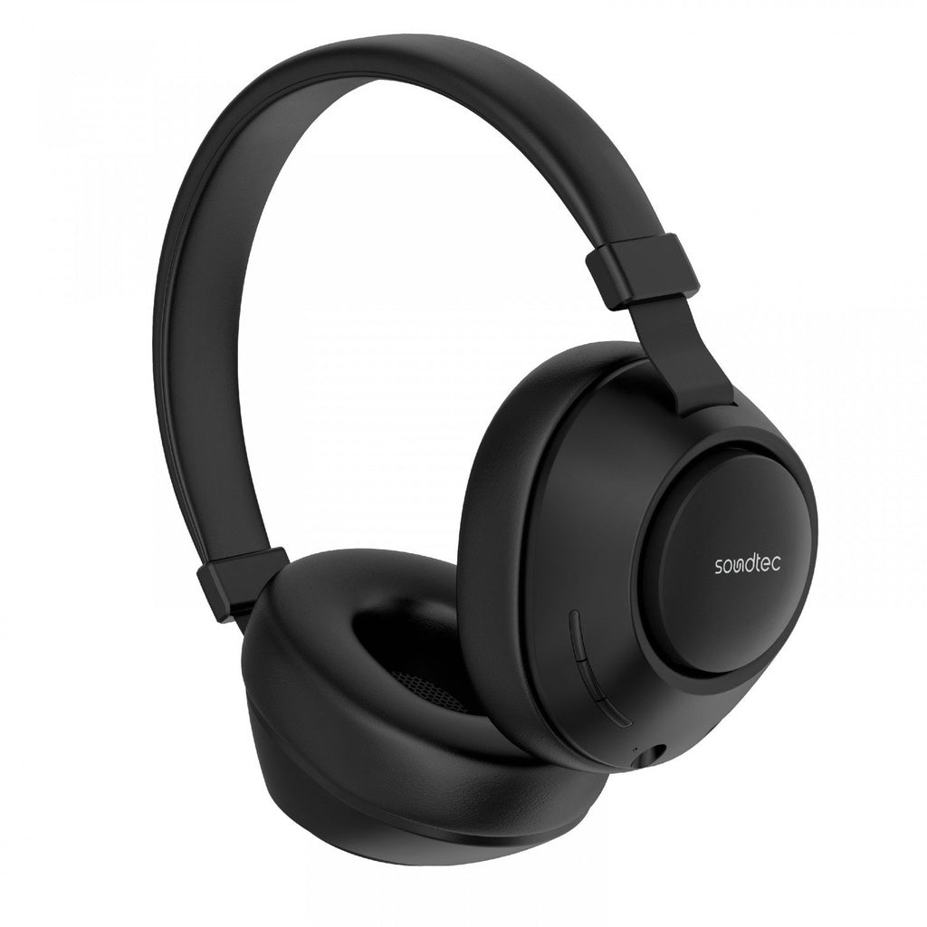 سماعة الرأس اللاسلكية فوق الاذن بورودو ساوندتيك ديب ساوند - اسود | Porodo Soundtec Deep Sound Wireless Over-Ear Headphone - Black.