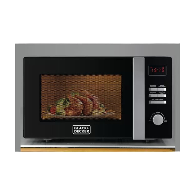 Black+Decker Built-in microwave oven with grill, 28-liter capacity - فرن مايكروويف بلت إن مع شواية 28 لتر من بلاك آند ديكر