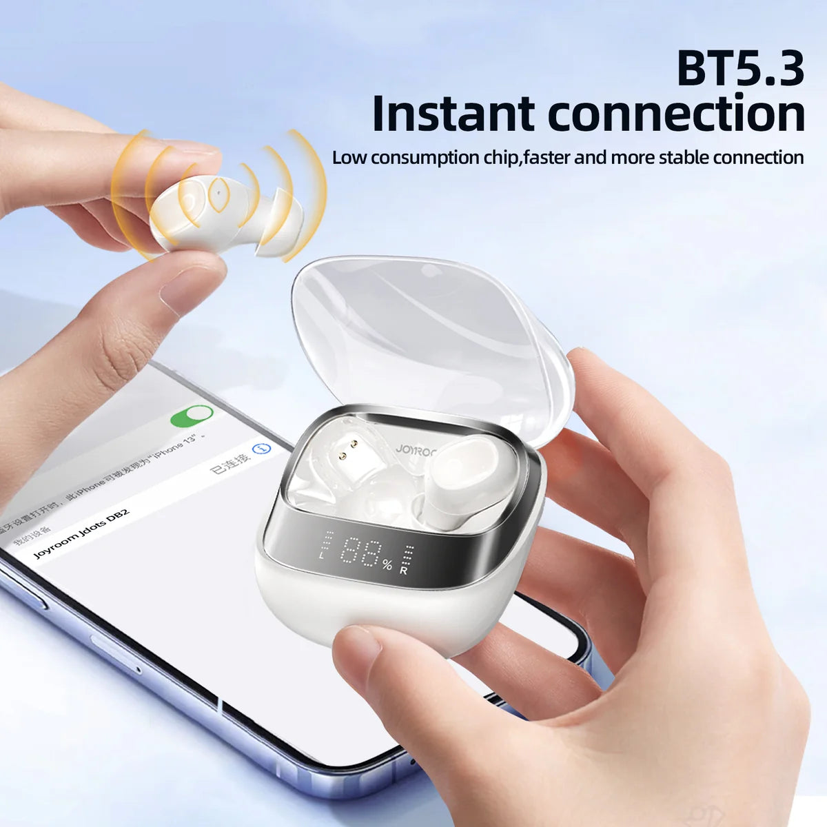 سماعات جويرووم JR-DB2 اللاسلكية بصوت عالي الدقة, تشغيل حتى 42 ساعة | JOYROOM JR-DB2 Wireless Earbuds 42H Playtime, HiFi Audio