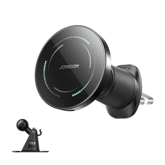 شاحن وحامل هاتف للسيارة لاسلكي مغناطيسي بقدرة شحن 15 واط من جويرووم | JOYROOM JR-ZS502 Magnetic Wireless Car Phone Holder – 15W