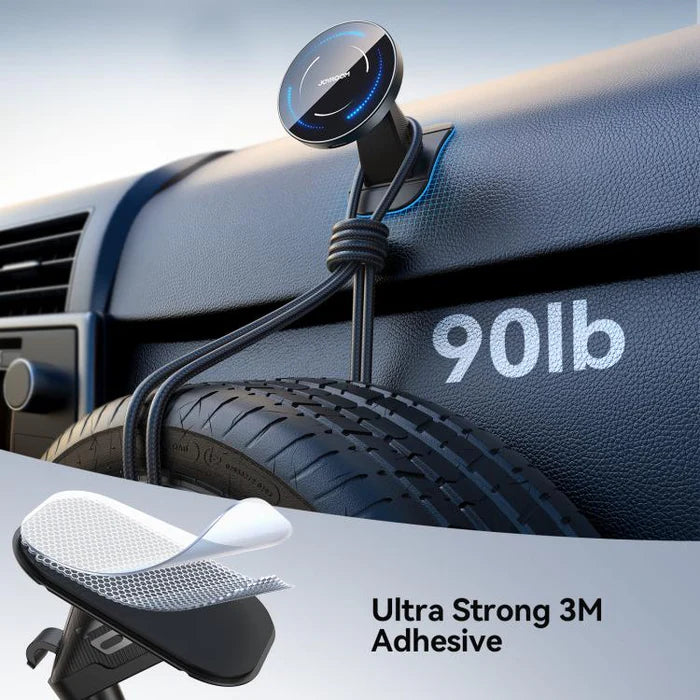 شاحن وحامل هاتف للسيارة لاسلكي مغناطيسي بقدرة شحن 15 واط من جويرووم | JOYROOM JR-ZS502 Magnetic Wireless Car Phone Holder – 15W
