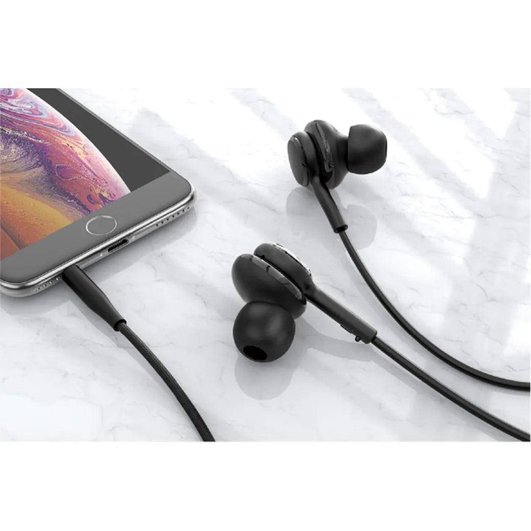 سماعات ويوو ستيريو EB310 السلكية بمنفذ 3.5 ملم - اسود | WiWU 3.5mm Audio Jack EB310 Stereo Earbuds - Black